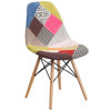 Elon Series Milan Patchwork Fabric Chair with Wooden Legs FH-130-DCV1-D-GG