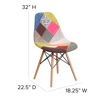 Elon Series Milan Patchwork Fabric Chair with Wooden Legs FH-130-DCV1-D-GG