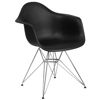 Alonza Series Black Plastic Chair with Chrome Base FH-132-CPP1-BK-GG