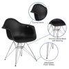 Alonza Series Black Plastic Chair with Chrome Base FH-132-CPP1-BK-GG