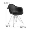 Alonza Series Black Plastic Chair with Chrome Base FH-132-CPP1-BK-GG