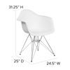 Alonza Series White Plastic Chair with Chrome Base FH-132-CPP1-WH-GG