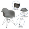 Alonza Series Moss Gray Plastic Chair with Chrome Base FH-132-CPP1-GY-GG