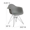 Alonza Series Moss Gray Plastic Chair with Chrome Base FH-132-CPP1-GY-GG