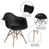 Alonza Series Black Plastic Chair with Wooden Legs FH-132-DPP-BK-GG