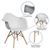 Alonza Series White Plastic Chair with Wooden Legs FH-132-DPP-WH-GG