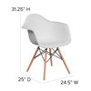 Alonza Series White Plastic Chair with Wooden Legs FH-132-DPP-WH-GG