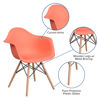 Alonza Series Peach Plastic Chair with Wooden Legs FH-132-DPP-PE-GG