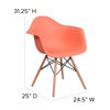 Alonza Series Peach Plastic Chair with Wooden Legs FH-132-DPP-PE-GG