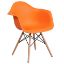 Alonza Series Orange Plastic Chair with Wooden Legs FH-132-DPP-OR-GG