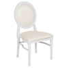 HERCULES Series 900 lb. Capacity King Louis Chair with White Vinyl Back and Seat and White Frame LE-W-W-MON-GG