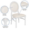 HERCULES Series 900 lb. Capacity King Louis Chair with White Vinyl Back and Seat and White Frame LE-W-W-MON-GG