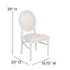 HERCULES Series 900 lb. Capacity King Louis Chair with White Vinyl Back and Seat and White Frame LE-W-W-MON-GG