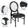 HERCULES Series 900 lb. Capacity King Louis Chair with Transparent Back, Black Vinyl Seat and Black Frame LE-B-B-C-MON-GG