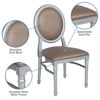 HERCULES Series 900 lb. Capacity King Louis Chair with Taupe Vinyl Back and Seat and Silver Frame LE-S-T-MON-GG