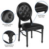 HERCULES Series 900 lb. Capacity King Louis Chair with Tufted Back, Black Vinyl Seat and Black Frame LE-B-B-T-MON-GG