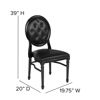 HERCULES Series 900 lb. Capacity King Louis Chair with Tufted Back, Black Vinyl Seat and Black Frame LE-B-B-T-MON-GG