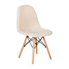 Zula Modern Padded Armless Faux Sherpa Accent Chair with Beechwood Legs in Off-White DL-10-W-GG