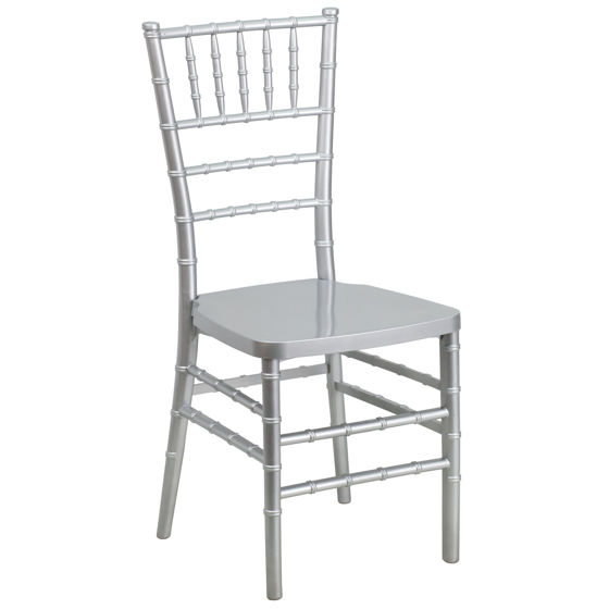 HERCULES PREMIUM Series Silver Resin Stacking Chiavari Chair LE-SILVER-GG