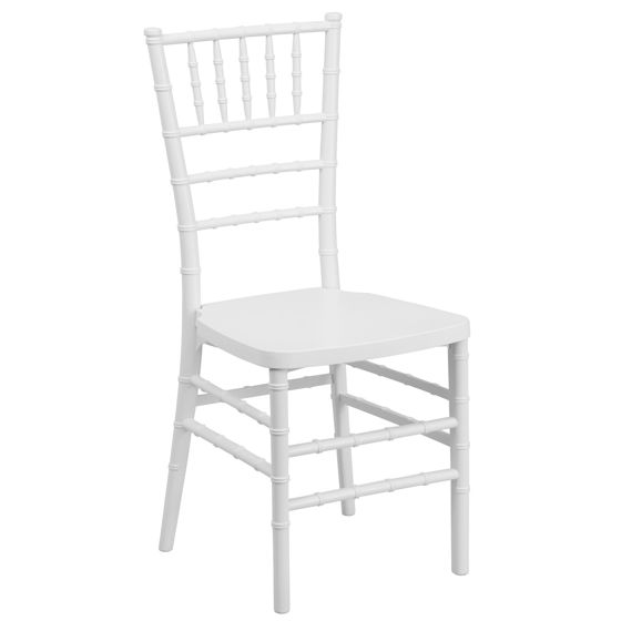 HERCULES PREMIUM Series Matte White Resin Stacking Chiavari Chair LE-WHITE-GG