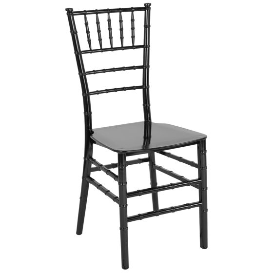 HERCULES Series Black Resin Stacking Chiavari Chair LE-BLACK-M-GG