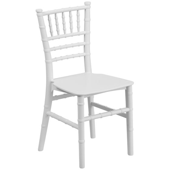 Child’s White Resin Party and Event Chiavari Chair for Commercial & Residential Use LE-L-7K-WH-GG
