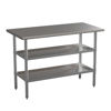 Stainless Steel 18 Gauge Work Table with 2 Undershelves - NSF Certified - 48"W x 24"D x 34.5"H NH-WT-GU-2448-GG