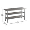 Stainless Steel 18 Gauge Work Table with 2 Undershelves - 60"W x 24"D x 34.5"H, NSF NH-WT-GU-2460-GG