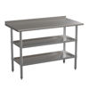 Stainless Steel 18 Gauge Work Table with 1.5" Backsplash and 2 Undershelves - 48"W x 24"D x 36"H, NSF NH-WT-GU-2448BSP-GG