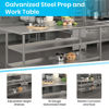 Stainless Steel 18 Gauge Work Table with 1.5" Backsplash and 2 Undershelves - 48"W x 24"D x 36"H, NSF NH-WT-GU-2448BSP-GG