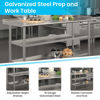 Stainless Steel 18 Gauge Work Table with 1.5" Backsplash and 2 Undershelves - 60"W x 24"D x 36"H, NSF NH-WT-GU-2460BSP-GG