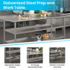 Stainless Steel 18 Gauge Work Table with 1.5" Backsplash and 2 Undershelves - 72"W x 30"D x 34.5"H, NSF NH-WT-GU-3072BSP-GG