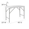 4-Foot Portable Fish Cleaning Table / Outdoor Camping Table and Sink DAD-PYZ-116-GG