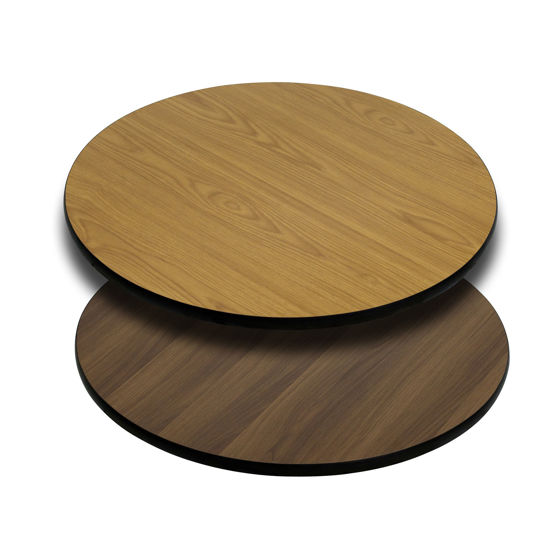 30'' Round Table Top with Natural or Walnut Reversible Laminate Top XU-RD-30-WNT-GG