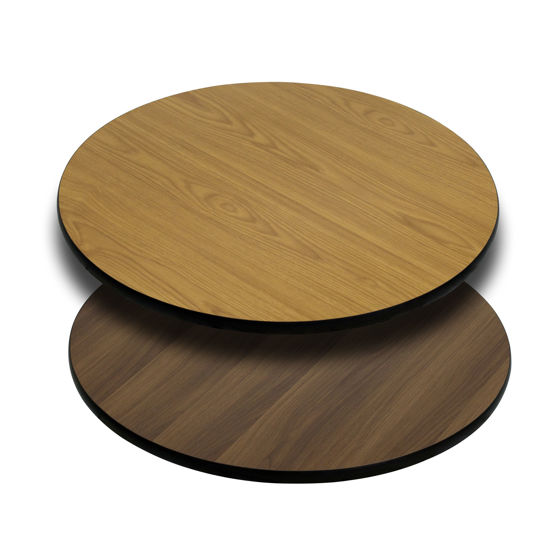 36'' Round Table Top with Natural or Walnut Reversible Laminate Top XU-RD-36-WNT-GG