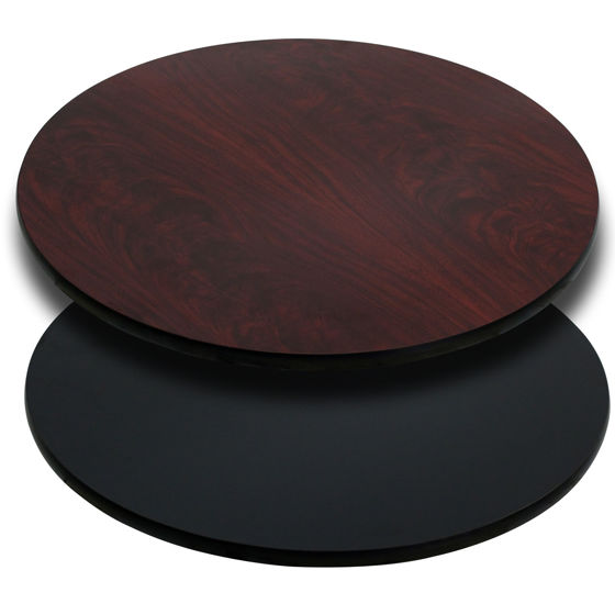 42'' Round Table Top with Black or Mahogany Reversible Laminate Top XU-RD-42-MBT-GG