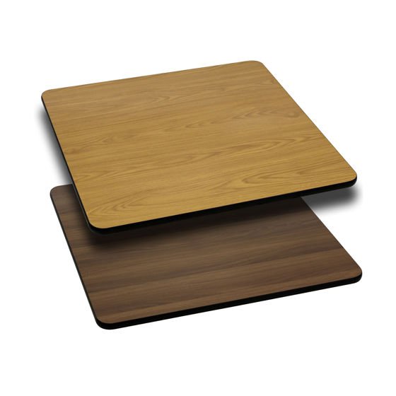 24'' Square Table Top with Natural or Walnut Reversible Laminate Top XU-WNT-2424-GG