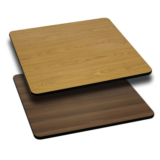 30'' Square Table Top with Natural or Walnut Reversible Laminate Top XU-WNT-3030-GG