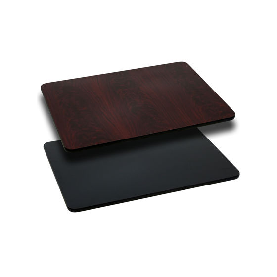 24'' x 30'' Rectangular Table Top with Black or Mahogany Reversible Laminate Top XU-MBT-2430-GG