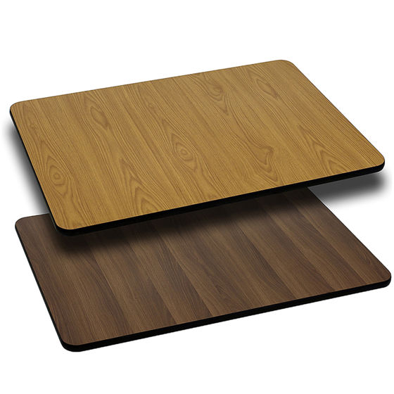 24'' x 42'' Rectangular Table Top with Natural or Walnut Reversible Laminate Top XU-WNT-2442-GG