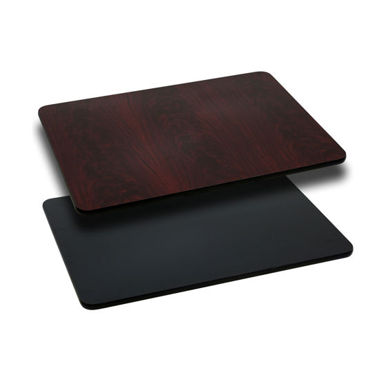 30'' x 42'' Rectangular Table Top with Black or Mahogany Reversible Laminate Top XU-MBT-3042-GG