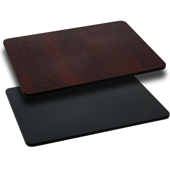 30'' x 60'' Rectangular Table Top with Black or Mahogany Reversible Laminate Top XU-MBT-3060-GG