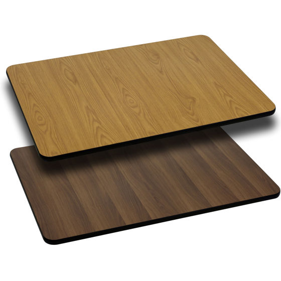 30'' x 60'' Rectangular Table Top with Natural or Walnut Reversible Laminate Top XU-WNT-3060-GG