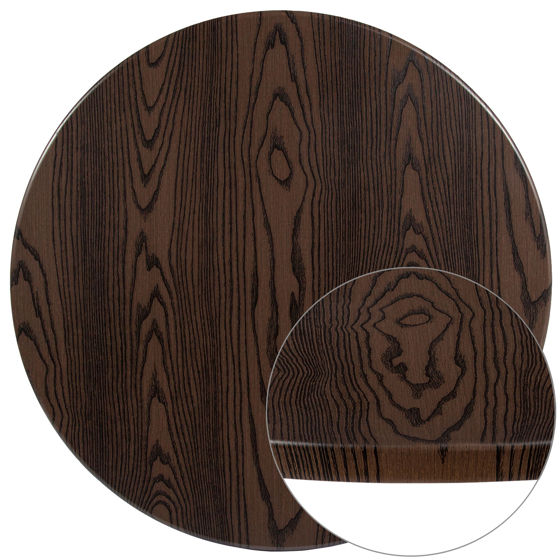 42" Round Rustic Wood PVC Table Top XU-RD-42-WD-GG