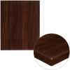 24" x 30" Rectangular High-Gloss Walnut Resin Table Top with 2" Thick Edge TP-WAL-2430-GG