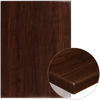 30" x 42" Rectangular High-Gloss Walnut Resin Table Top with 2" Thick Edge  TP-WAL-3042-GG