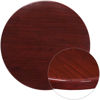48'' Round High-Gloss Mahogany Resin Table Top with 2'' Thick Drop-Lip TP-MAH-48RD-GG
