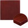 30'' Square High-Gloss Mahogany Resin Table Top with 2'' Thick Drop-Lip TP-MAH-3030-GG