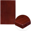 30" x 48" Rectangular High-Gloss Mahogany Resin Table Top with 2" Thick Edge TP-MAH-3048-GG