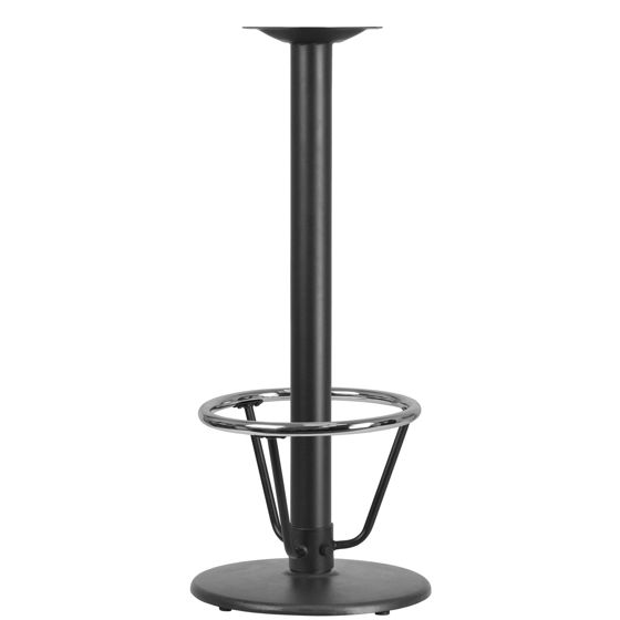18'' Round Restaurant Table Base with 3'' Dia. Bar Height Column and Foot Ring XU-TR18-BAR-3CFR-GG